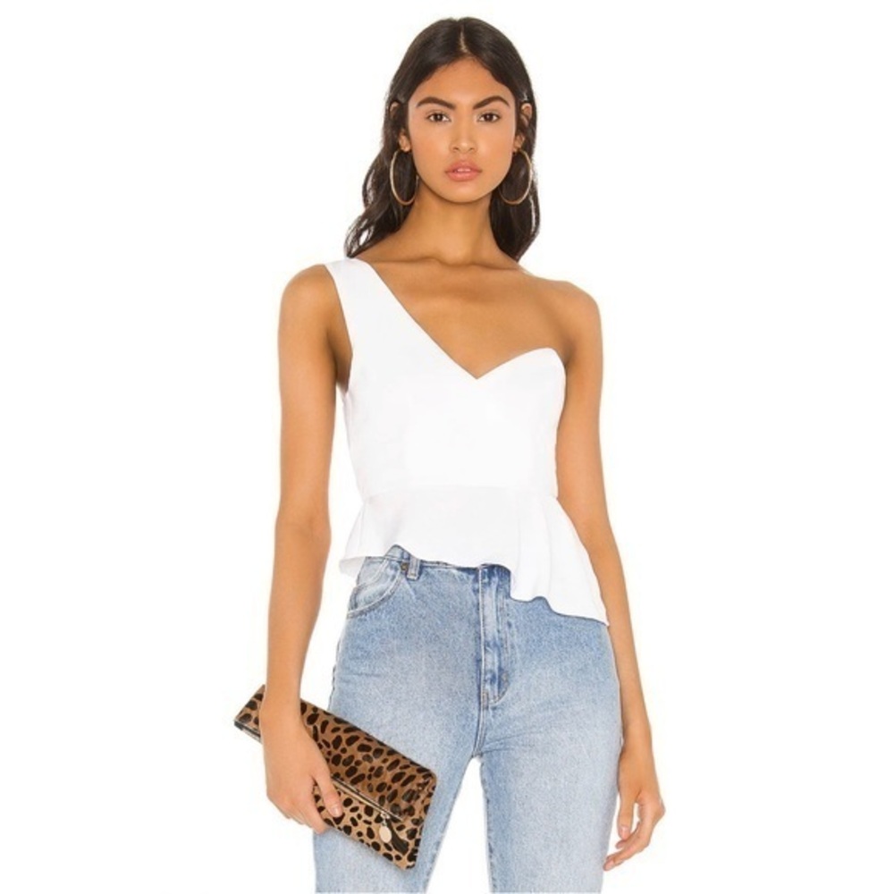 Superdown Karlie One Shoulder Top in White